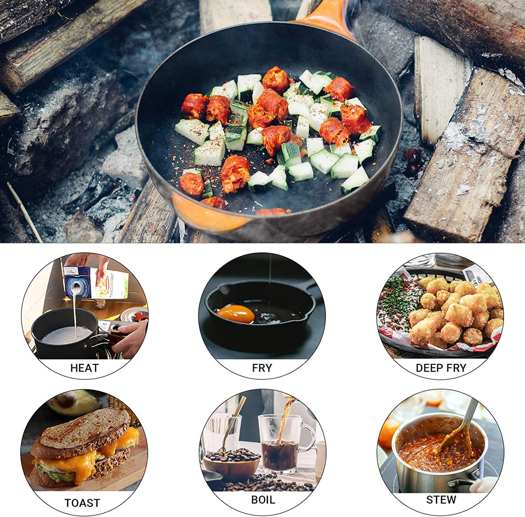 24/13/11/8/4 PCS Camping Cookware Mess Kit Lightweight Backpacking Cooking Set Outdoor Cook Gear for Family Hiking, Picnic(Kettle, Pot, Frying Pan, Bowls, Plates, Spoon)